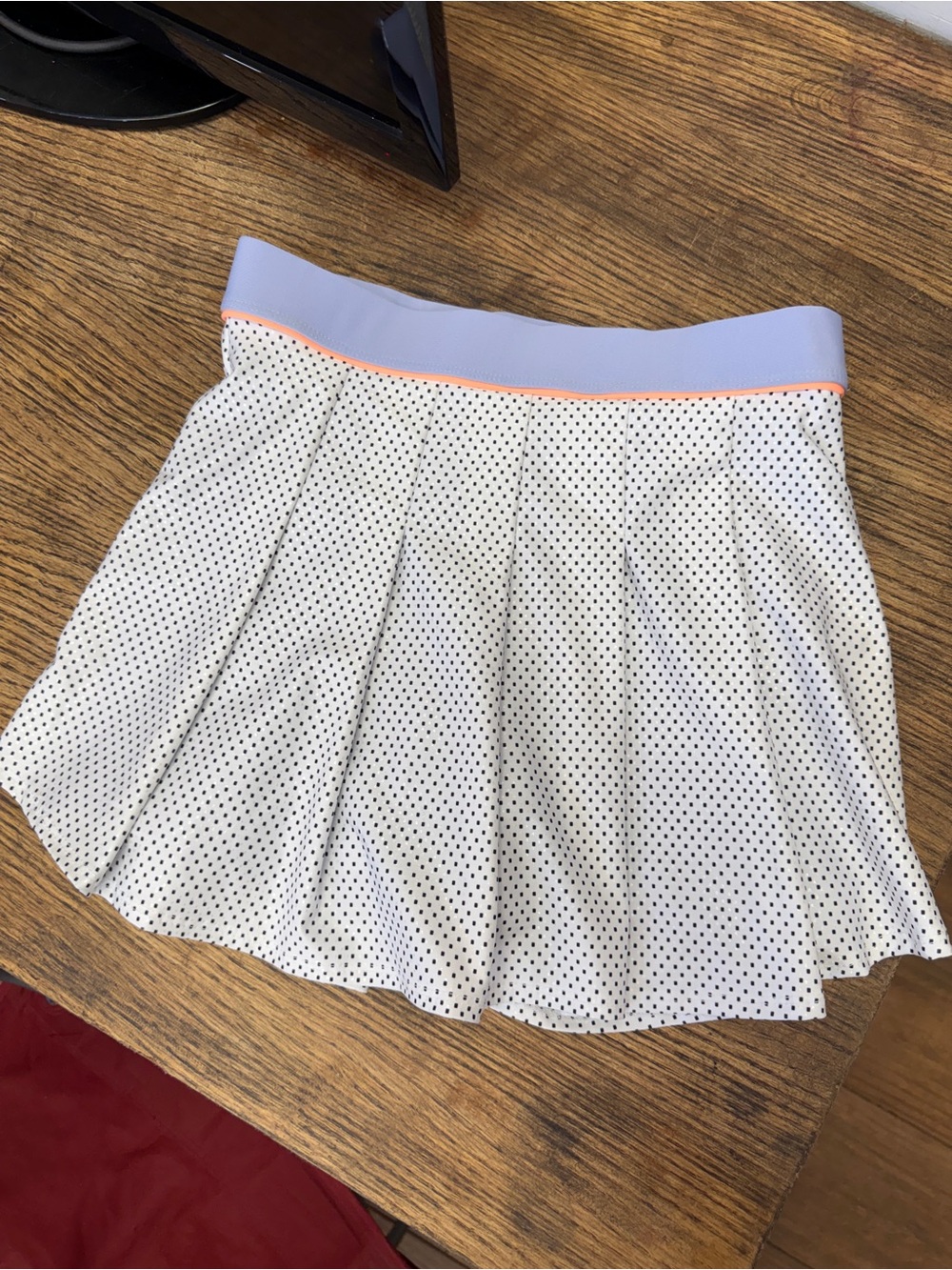 Lucky in Love Women's Pleated Tennis Skirt Polka Dot Skort Size XS
